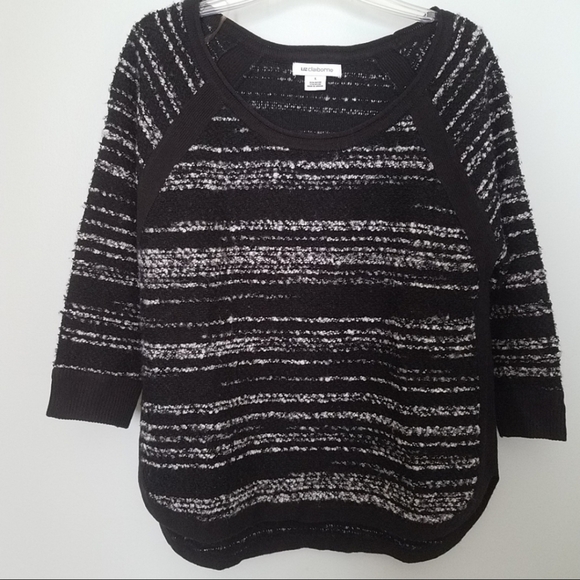 Liz Claiborne Sweaters - Liz Claiborne Black White Sweater Large Women Striped